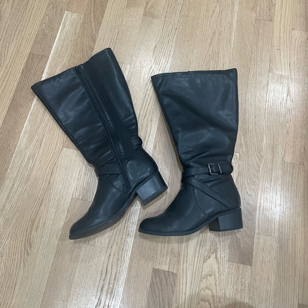 Lane Bryant Extra Wide Calf Black Riding Boots 7